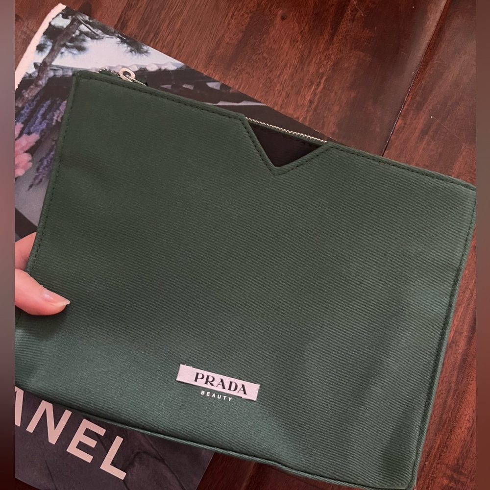 Prada Beauty Travel Cosmetics Pouch New Forest Green